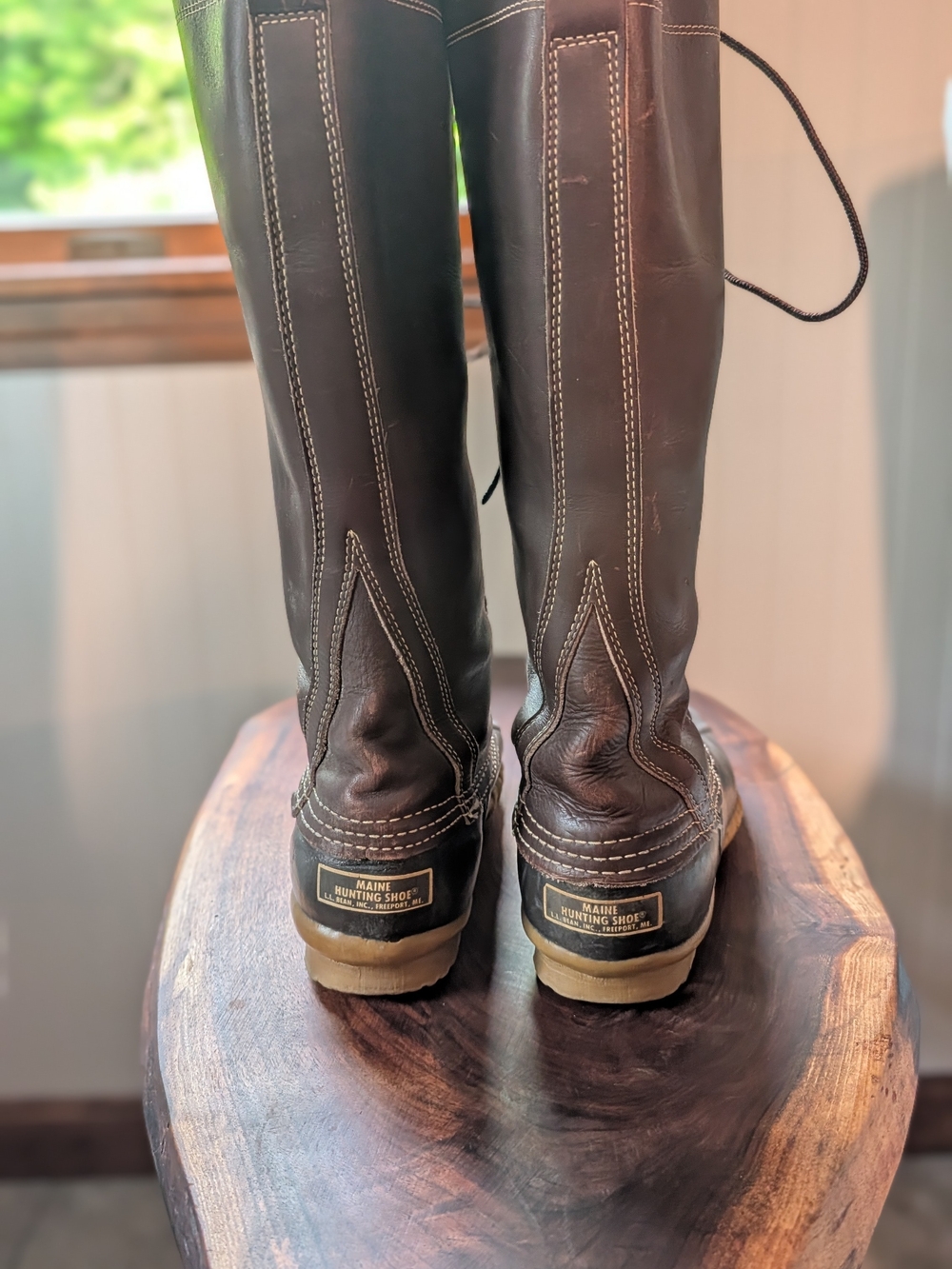 Vintage 1970's Block Lable LL Bean - Tall Lace-Up Brown Duck Boots - Picture 6 of 9